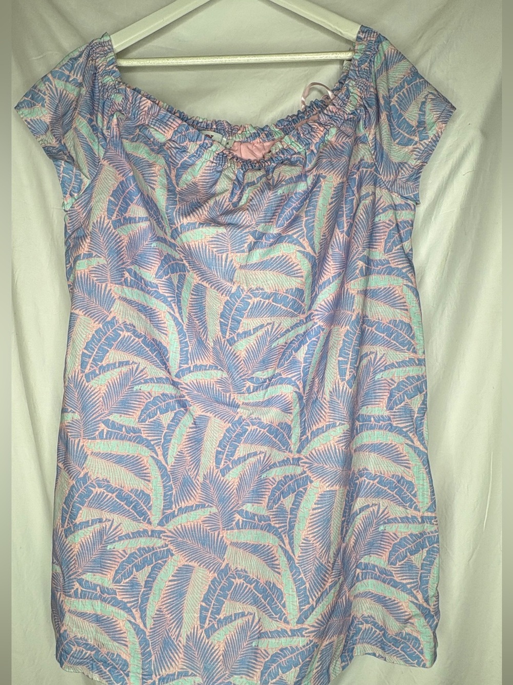 Vineyard Vines Hawaiian Island Palm Off-Shoulder Midi Dress Women’s XL